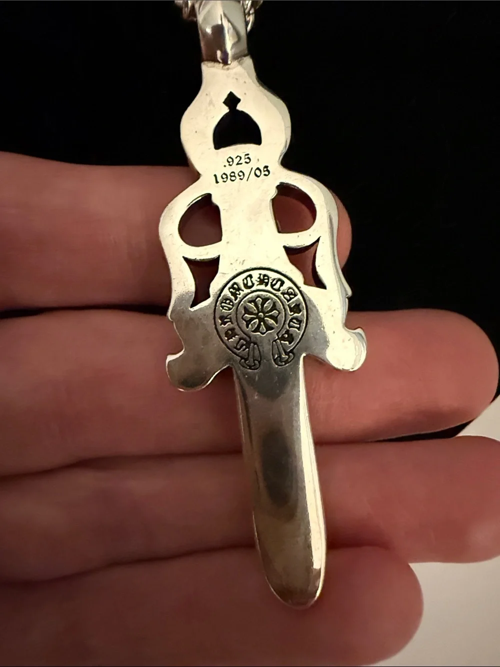 Chrome Hearts Silver Sword Pendant Necklace